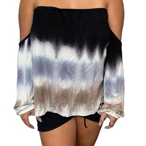 OCEAN DRIVE Tie Dye Top M-XL Off the shoulder NWT